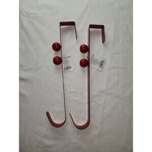 2 -set Christmas door hanger red 14"